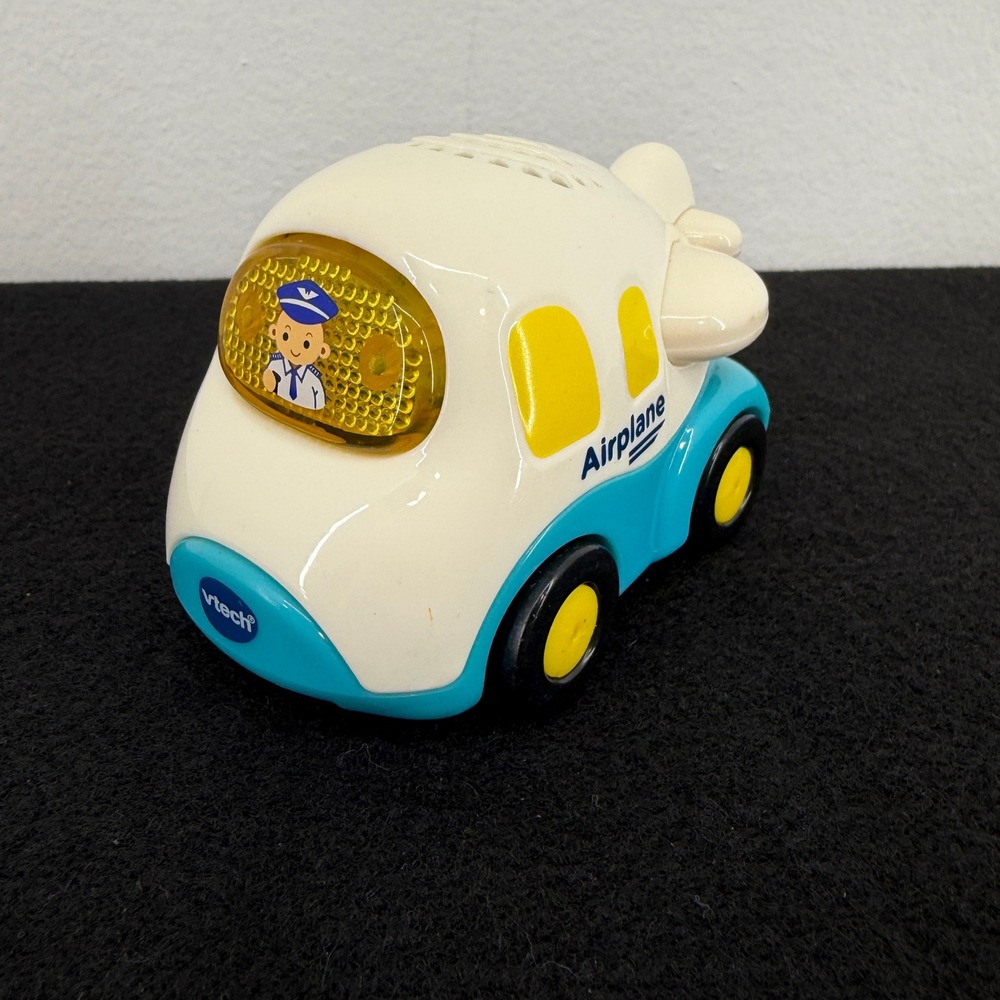 VTech GoGo Smart Wheels White‎ Blue Alex Airplane Jet Vehicle Tested Works